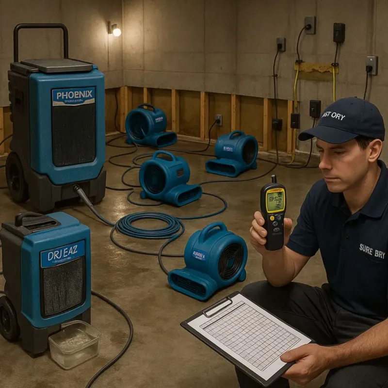 Structural Drying and Dehumidification process in Chester, NH
